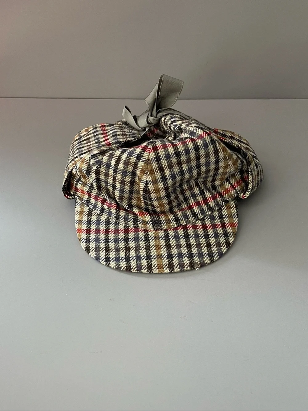 Dunn & Co Plaid Wool Sherlock Holmes Cap Harris Tweed M Britain Old Money Parlor
